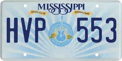 MS license plate HVP553