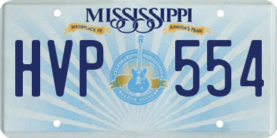 MS license plate HVP554