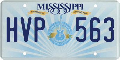 MS license plate HVP563