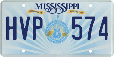 MS license plate HVP574