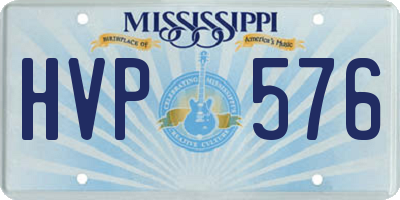 MS license plate HVP576