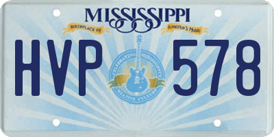 MS license plate HVP578