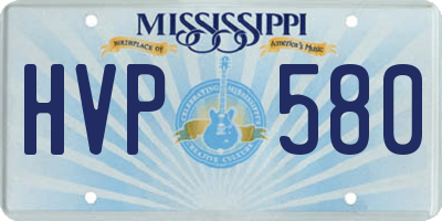 MS license plate HVP580