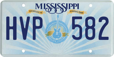 MS license plate HVP582
