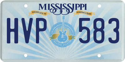 MS license plate HVP583