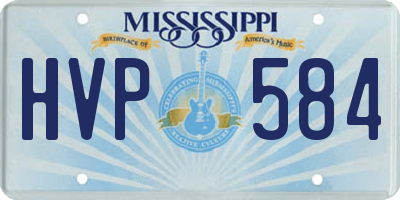 MS license plate HVP584