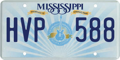 MS license plate HVP588