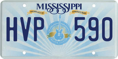 MS license plate HVP590