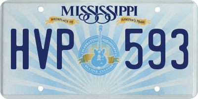 MS license plate HVP593