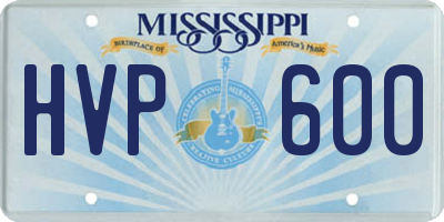 MS license plate HVP600