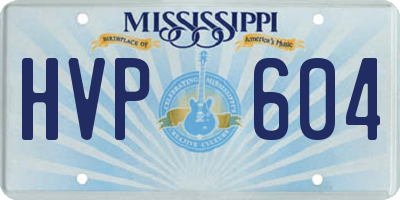 MS license plate HVP604