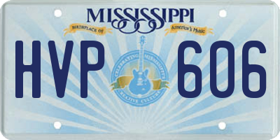 MS license plate HVP606