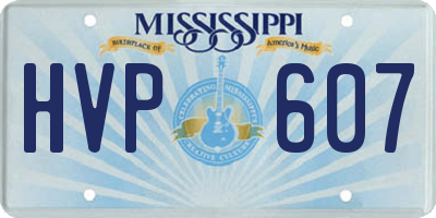 MS license plate HVP607