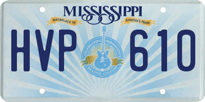MS license plate HVP610