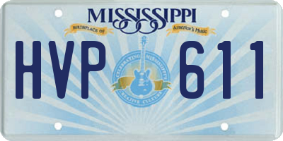 MS license plate HVP611