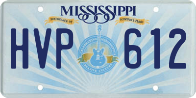 MS license plate HVP612