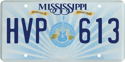MS license plate HVP613