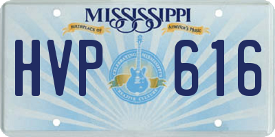 MS license plate HVP616