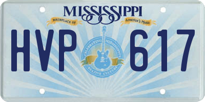 MS license plate HVP617