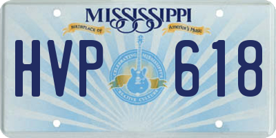 MS license plate HVP618