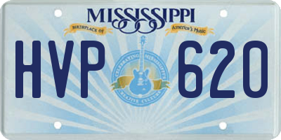 MS license plate HVP620