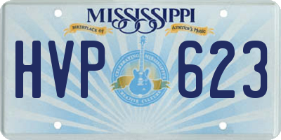 MS license plate HVP623