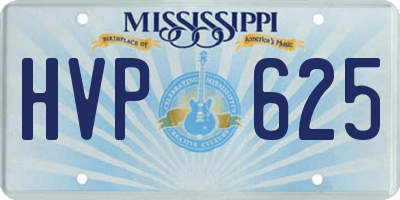 MS license plate HVP625