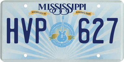 MS license plate HVP627