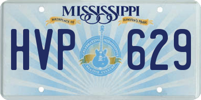 MS license plate HVP629