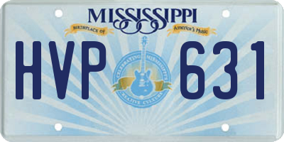 MS license plate HVP631