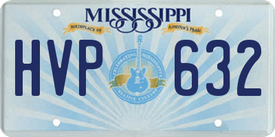 MS license plate HVP632