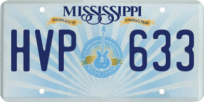 MS license plate HVP633