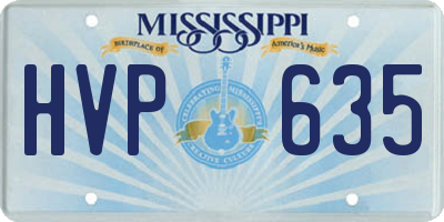MS license plate HVP635