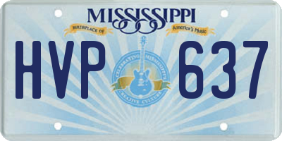 MS license plate HVP637