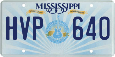 MS license plate HVP640