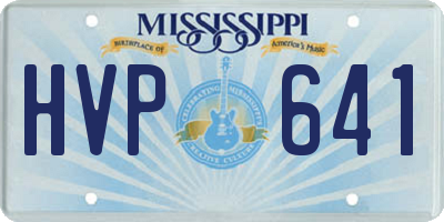 MS license plate HVP641
