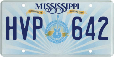 MS license plate HVP642