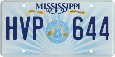 MS license plate HVP644