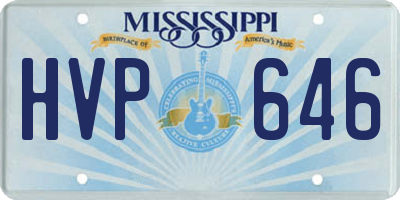 MS license plate HVP646