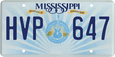 MS license plate HVP647