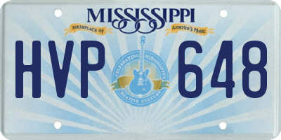 MS license plate HVP648