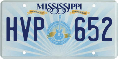 MS license plate HVP652