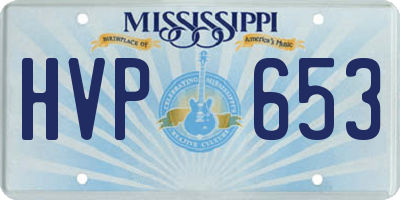 MS license plate HVP653