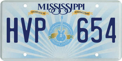 MS license plate HVP654