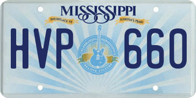 MS license plate HVP660