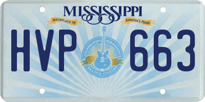MS license plate HVP663