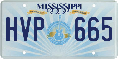 MS license plate HVP665