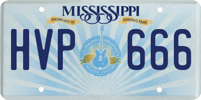 MS license plate HVP666