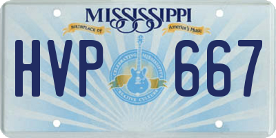 MS license plate HVP667