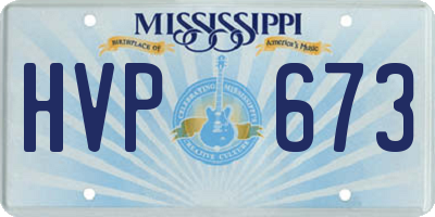 MS license plate HVP673
